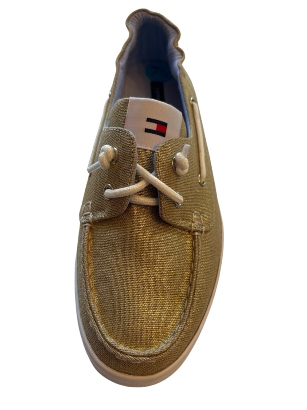 Tommy Hilfiger Gold Metallic Boat Shoes/ Loafers Womens Size 9 - Picture 3 of 6